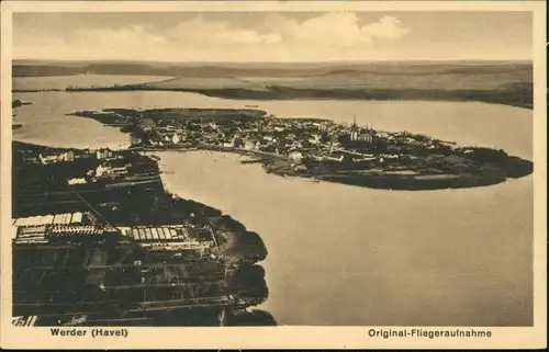 Ansichtskarte Werder (Havel) Luftbild - Industrieanlagen 1930 