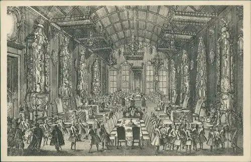 Ansichtskarte Frankfurt am Main Eine Krönungsfeier im Römersaal 1745 