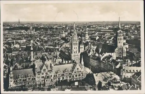 Ansichtskarte München Fernblick über die Dächer der Stadt 1929 
