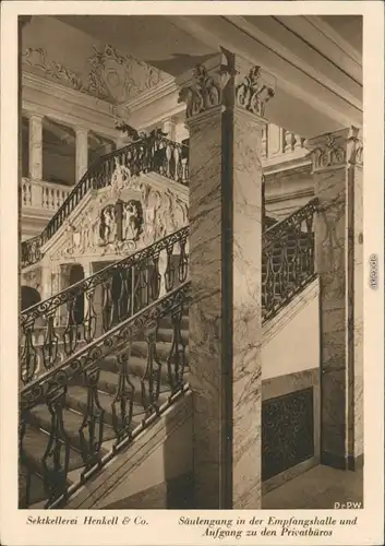 Biebrich-Wiesbaden Säulengang und Aufgang Sektkellerei Henkell 1929 