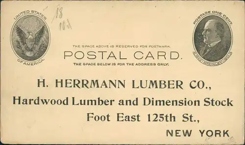 New York City H. Herrmann Lumber Co., Hardwood Lumber Dimension Stock 1910