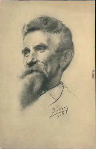 Ansichtskarte  W. Zicker Signierte Künstlerkarten bKopf Studie 1908