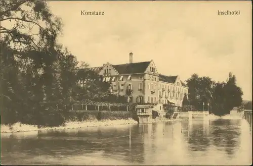 Ansichtskarte Konstanz Partie am Inselhotel 1913 