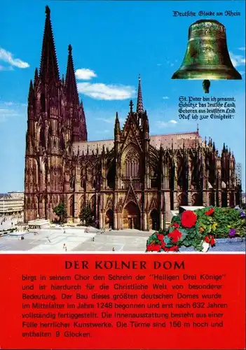 Ansichtskarte Köln Kölner Dom - Südseite, Deutsche Glocke 1995
