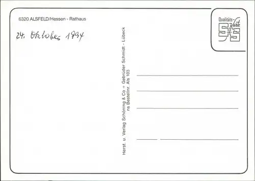 Ansichtskarte Alsfeld Rathaus 1994
