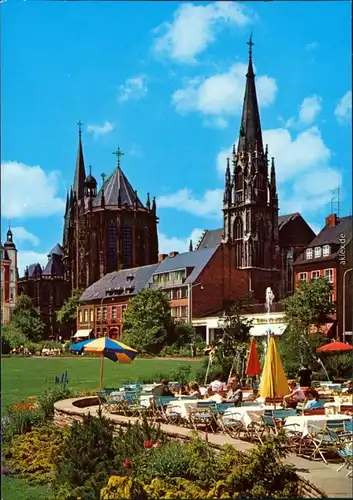 Ansichtskarte Aachen Elisenbrunnen und Aachener Dom 1990