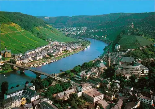 Ansichtskarte Cochem Kochem Blick vom Pinnerkreuz auf die Stadt 1995