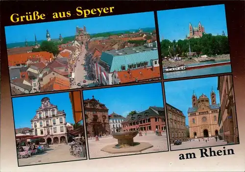 Ansichtskarte Speyer Teilansicht, Markt, Rathaus 1995