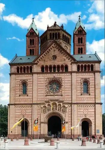 Ansichtskarte Speyer Kaiserdom - Westseite mit Domnapf 1991