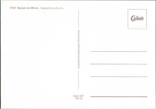 Ansichtskarte Speyer Gedächtniskirche der Protestation 1978