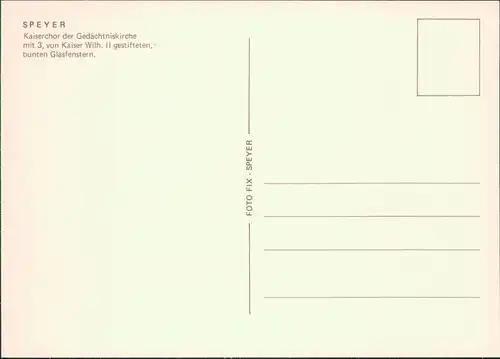 Speyer Gedächtniskirche  Protestation Kaiserchor mit bunten Glasfenstern 1990