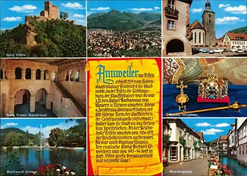 Ansichtskarte Annweiler am Trifels Burg, Panorama, Markt, Wassergasse 1994