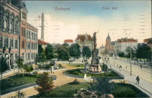 Ansichtskarte Dortmund Straßenpartie - Hoher Wall 1912 