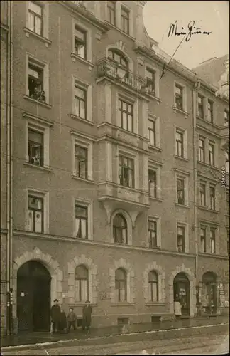 Ansichtskarte München Haus - Häuserzeile - Gechäfte Privatfoto AK 1916 