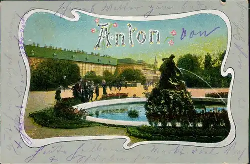 Ansichtskarte  Namenskünstlerkarte - Anton 1912 Passepartout