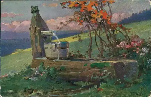 _Baden-Württemberg Allgemein Schwarzwaldquellen - Künstlerkarte Reiss 1915 