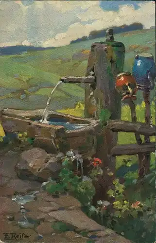 _Baden-Württemberg Allgemein Künstlerkarte: Schwarzwaldquellen - Fr. Reiss 1914 