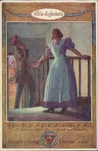  Künstlerkarte Deutscher Schulverein 1880 Filia hospitalis 1918 