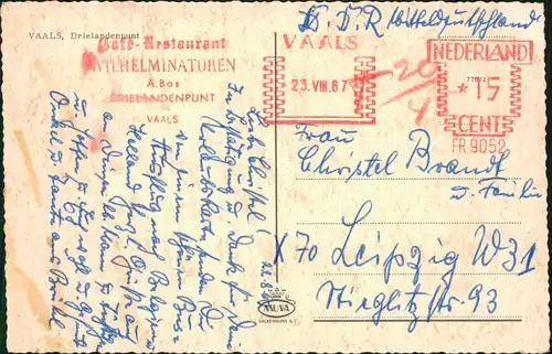 Postkaart Vaals Drielandenpunt 1967