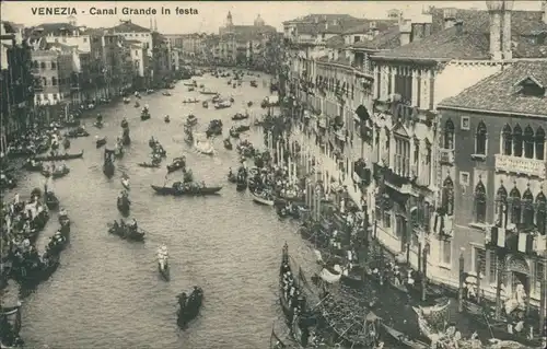 Cartoline Venedig Venezia Canal Grande in festa 1924 