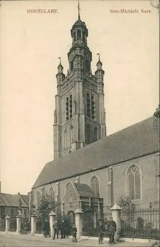Postkaart Roeselare Roulers Partie an der Sint Michiels Kerk 1915 