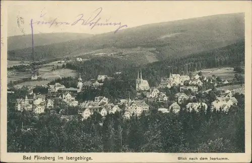 Postcard Bad Flinsberg Świeradów-Zdrój Blick vom Iserkamm 1929 