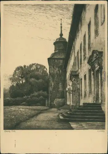 Ansichtskarte Höxter (Weser) Künstlerkarte Corvey - Eduscho Werbung 1932 