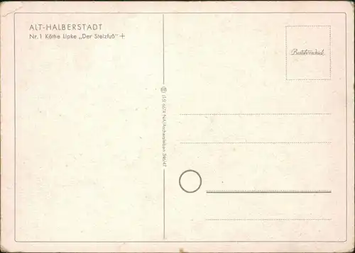 Ansichtskarte Halberstadt Künstlerkarte - Der Stelzfuss 1959 