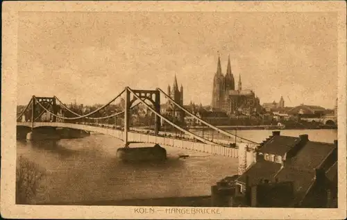 Ansichtskarte Köln Stadt und Hängebrücke 1919 