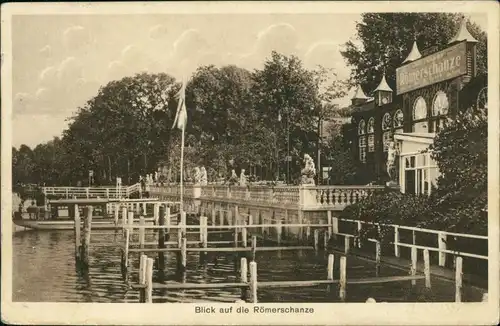 Ansichtskarte Nedlitz-Potsdam Blick auf das Restaurant - Römerschanze 1922 