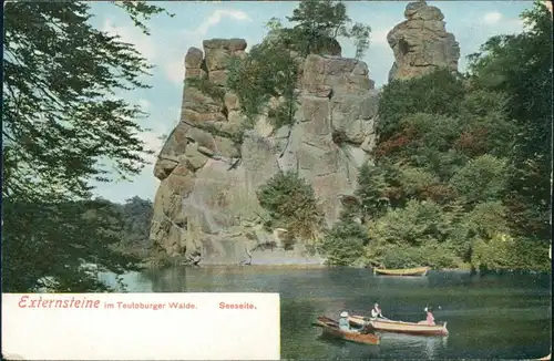 Holzhausen-Externsteine-Horn-Bad Meinberg Externsteine - Bootspartie 1908 