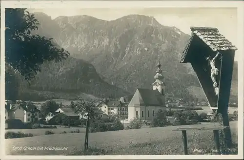 Ansichtskarte Großgmain Wegkreuz und Stadt 1929 