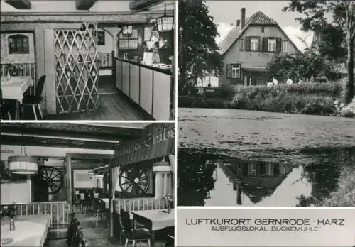 Ansichtskarte Gernrode-Quedlinburg Ausflugslokal "Bückemühle" 1985