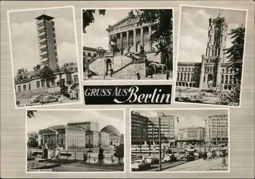 Berlin Neuer Müggelturm, Rathaus, Deutsche Staatsoper, Alexanderplatz 1964