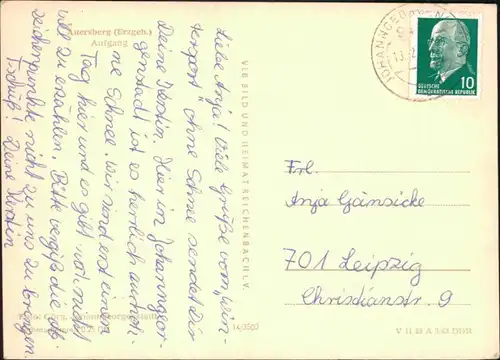 Ansichtskarte Eibenstock Aussichtsturm Auersberg 1963