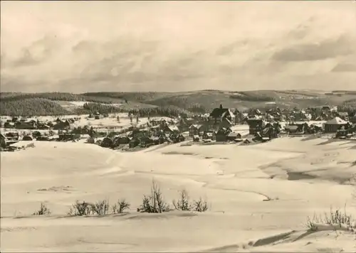 Ansichtskarte Schmiedefeld (Rennsteig) Blick auf den Ort im Winter 1967