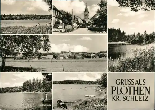 Ansichtskarte Plothen Hausteich, Dorfstraße, Fürstenteich 1971