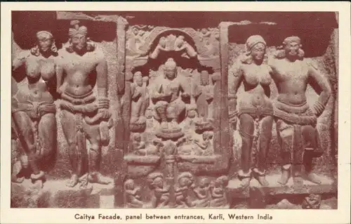 Karli कार्ली Caitya Facade, panel beween entrances/Nude/Nackt Relief 1965