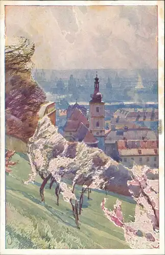 Postcard Prag Praha Jarp v Seminárské zahrade 1929
