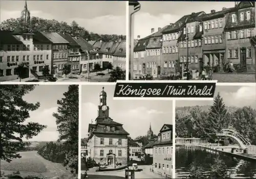 Ansichtskarte Königsee Markt, Geschäfte, Rathaus, Schwimmbad 1975