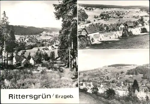 Ansichtskarte Rittersgrün-Breitenbrunn (Erzgebirge) Panorama-Ansichten 1975