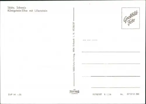 Königstein (Sächsische Schweiz) Lilienstein und Blick auf Königstein 1976