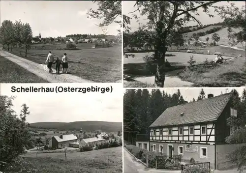 Schellerhau-Altenberg (Erzgebirge) Teilansicht, Parkanlage, Gasthaus 1979
