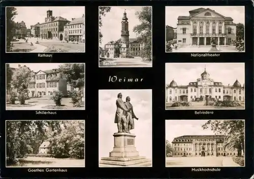 Weimar Rathaus, Bastille, Nationaltheater, Schillerhaus, Musikhochschule 1961