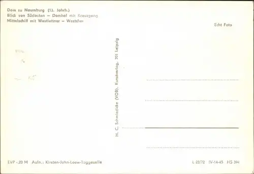 Ansichtskarte Naumburg (Saale) Dom - St. Peter und Paul 1972