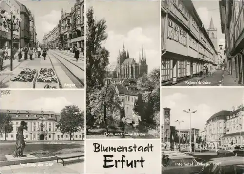 Ansichtskarte Erfurt Anger, Dom, Krämerbrücke, Interhotel 1978