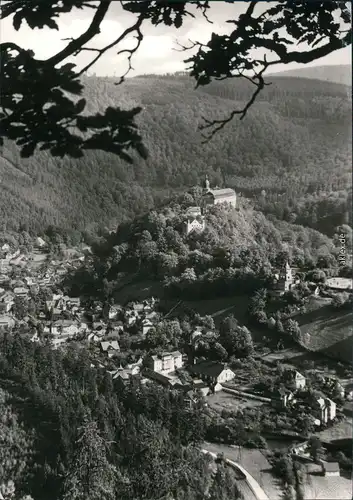 Ansichtskarte Schwarzburg Blick vom Trippstein auf den Ort 1984