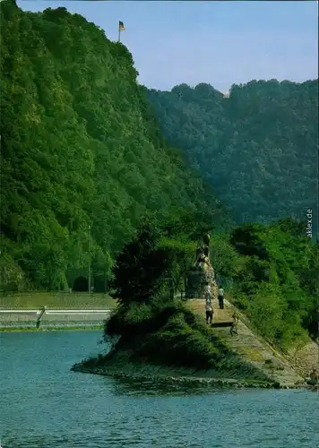 Ansichtskarte St. Goarshausen Loreleyfelsen mit Loreley-Statue 1990