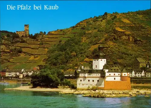 Ansichtskarte Kaub Burg Gutenfels und Burg Pfalz 1995