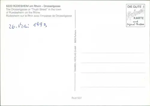 Ansichtskarte Rüdesheim (Rhein) Drosselgasse 1993